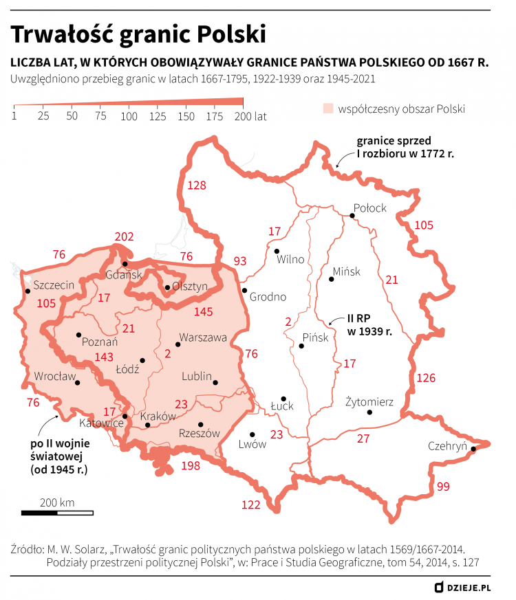 Polozenie I Granice Polski Kartkowka Trwałość granic Polski | dzieje.pl - Historia Polski